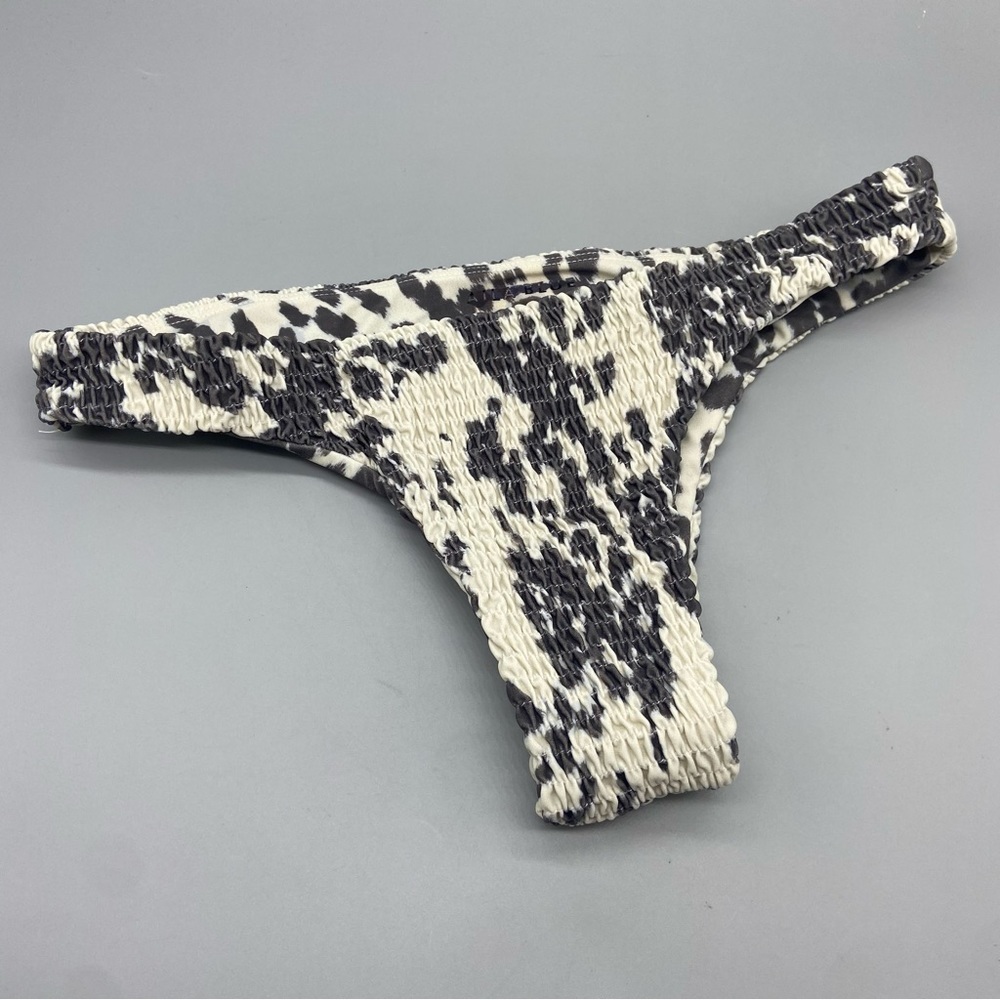 New! Aila Blue Fitzoy smocked cheeky thong Bikini Bottom Vaquero Cow 1927 - Picture 5 of 8